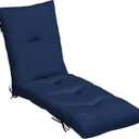 Arden Outdoor Plush Modern Tufted Chaise Cushion, 76 x 22, Rain-Proof, Fade Resistant, Tufted Cushion for Chaise Lounger Sapphire Blue Leala