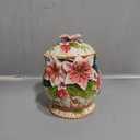 KaAfaL Sugar Jar Container 2500Ml Ceramic Vintage Drum-Shaped Garden Sugar Pot With Lid, Seasoning Box For Sugar Storage Bowls At Home
