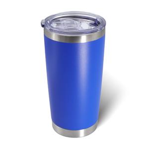 20oz Tumbler Bulk Stainless Steel Tumblers with Lid Vacuum Insulated Double Wall Travel Coffee Mug Powder Coated Tumbler Cup for Hot and Cold Drinks(Dark Blue, 1 pack)