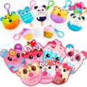 JOYIN 28 Packs Valentine Dessert squishy toys Stress Relief Keychains with Cards for Classroom Exchange Prizes, Fidget Toy Valentines Greeting Cards, Valentine Party Favors, Exchange Gifts