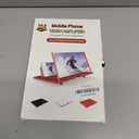 12" Mobile Phone Magnifier Projector Screen, 3D HD Screen Magnifier for Cell Phone, Foldable Magnifying Projector Screen Stand for Movies, Videos & Gaming Compatible with All Phones (Black, 12inch)