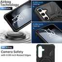 LUMARKE Strong Magnetic for Samsung Galaxy S24 Case - Military-Grade Drop Tested - Built-in Kickstand Shockproof Protective Phone Cover 6.1 for Women Girls - Black