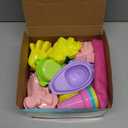 REZUCREY Beach Toys, Ice Cream Sand Toys for Toddlers, with Collapsible Bucket and Shovels for Kids with Bag, Travel Toys for Boys Baby Girls Age 3 4 5 6 7 8+