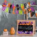 Fuutreo 68.9 ft Halloween Bulletin Board Border Decoration Happy Halloween Banner Pumpkin Ghost Skeleton Bat Wavy Curled Trim Bulletin Board Stickers for School Classroom Home Office Wall Party Decor