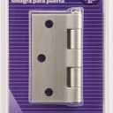 Hillman Hardware Essentials 853395 Residential Square Corner Door Hinges with Removable Pin Stainless Steel 3"