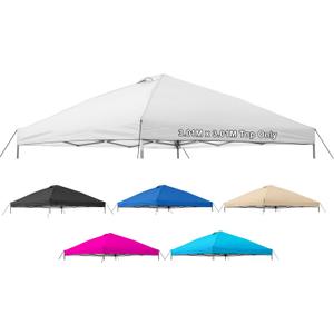 10x10 Canopy Replacement Top Cover, Pop Up Canopy Tent Top with Air Vent Ropes, Waterproof Sunshade Silver Coated Oxford Cloth for Outdoor Garden Patio Picnic Camping(Top Only,301 * 301cm)