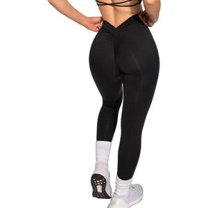 Danysu V Back Scrunch Butt Leggings for Women Soft High Waisted Booty Tights Workout Gym Yoga Pants (Small, Black)