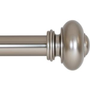 Ivilon Drapery Window Curtain Rod - Knob Design, 1 Inch Rod, 48 to 86 Inch. Satin Nickel