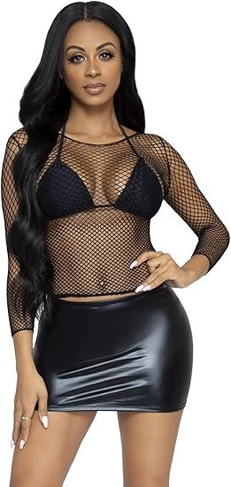 Leg Avenue Women's Long Sleeved Industrial Fishnet Shirt, Women's O/S