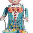 BYERZ Retro Rabbit Clockwork Toys, Rabbit Wind Up Toys Simple Fine Workmanship Swinging Drumming Tinplate for Collection