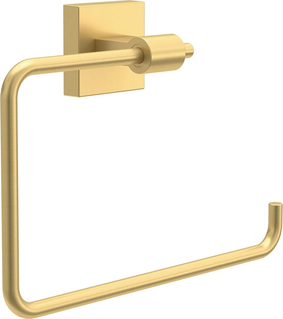 Franklin Brass Maxted (1-Pack) Hand Towel Ring Modern Gold Holder for Wall Mount Square Hanger for Kitchen, Bathroom Accessories MAX46-MG