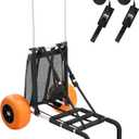 VEVOR Beach Dolly with Big Wheels for Sand, 29.9" x 15.4" Cargo Deck, w/ 12" Solid Wheels, 165LBS Loading Capacity Folding Sand Cart & 27" to 44.7" Adjustable Height, Heavy Duty Cart for Beach