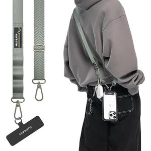 MAGEASY Universal Cell Phone Lanyard Crossbody  AntiTheft Crossbody Phone Strap for iPhone 16 Pro Max & Most Smartphones, for Men & Women | 20mm (Misty Blue)