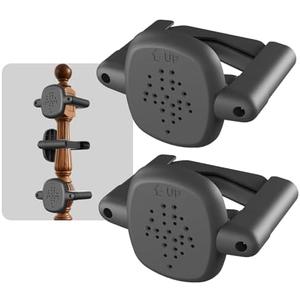 BBsecure Baby Gate Banister Adapter, Wall to Banister Mounting Kit for Baby Gates, 2 Pack No Hole Stairway Safety Adapter, Compatible with Mesh & Metal Gates on Posts 1.5"–3.5" Wide, Black