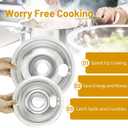 4-Piece Drip Pans Set - Compatible with GE Stoves - Chrome Finish Electric Stove Burner Drip Pans - 2 x 6inch, 2 x 8inch Stove Drip Pans - GE Stove Drip