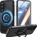 ANTSHARE for Samsung Galaxy S25 Plus Case Waterproof, Galaxy S25 Plus Case with [Compatible with Magnetic & Stand] [IP68 Underwater] [Built in Screen Protector], Shockproof Case for S25 Plus 6.7 (Black)