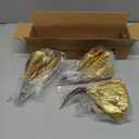 Briful Amaryllis Artificial Christmas Flower Stems, 19.7" Gold Glitter Faux Amaryllis with Detachable Heads for Xmas Home Party Wedding Bouquet Vase Arrangement Decor