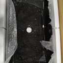 24 Inch Ceramic Bathroom Vessel Sink Above Counter with Faucet and Drain Combo, Black Rectangle Sink Bowl for Vanity