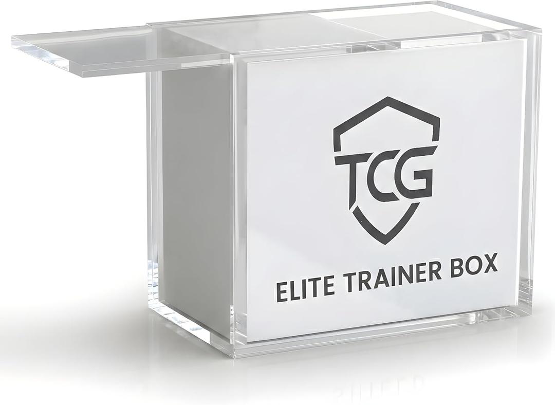 Acrylic ETB Case 1 Pack - Magnetic Sliding Lid - 8mm + 5mm ETB Protector Case Compatible with Elite Trainer Boxes Includes Microfiber Cloth