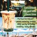 Cappatua 16 oz Clear Plastic Cups with Lids and STRAWS, Disposable Drinking Cups for Cold Drinks, Iced Coffee, Milkshakes, Smoothies, 25 Sets