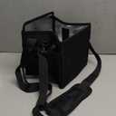 Savvy Lyfe Reusable Drink Carrier with Handle  Tip-Resistant 4 Cup Carrier with Shoulder Strap for Delivery  Insulated, Foldable, Adjustable Dividers  Portable Caddy Tote Bag, Drink Holder for Car (Sleek Black)