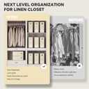 TRZZ 6-Pack Bed Sheet Organizers and Storage, Foldable Linen Bins with Window and Labels, Bedding Holder for Queen/King Duvet Covers, Keeps Bedding Neatly Organized and Accessible (Beige)