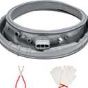 DC97-18094B Washer Door Boot Seal Gasket Kit for Samsung Front Load Washer WF42H5000AW/A2 WF42H5100AW/A2 WF42H5200AF/A2, Includes Spring Expansion Tool & Gloves, Replaces AP5917067 PS9606239