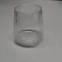 Denylo pro 50 Pcs 14 OZ Plastic Ribbed Wine Glasses Disposable Clear Wine Glasses Recyclable Shatterproof Reusable Plastic Cups for Party Home Bars Wedding Tasting Favors