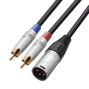 Tisino 2 RCA to XLR Male Y Splitter Cable, Unbalanced Dual RCA Male to 1 XLR Splitter Duplicator Lead Y-Cable Adapter - 10 feet