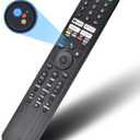 Voice Remote Replacement for Sony Smart TV Control:Comptible for 2019-2025 Sony Bravia OLED LED 4K 8K UHD,for Android Google TV with Shortcuts YouTube and Dinsey+ etc. (Silver)