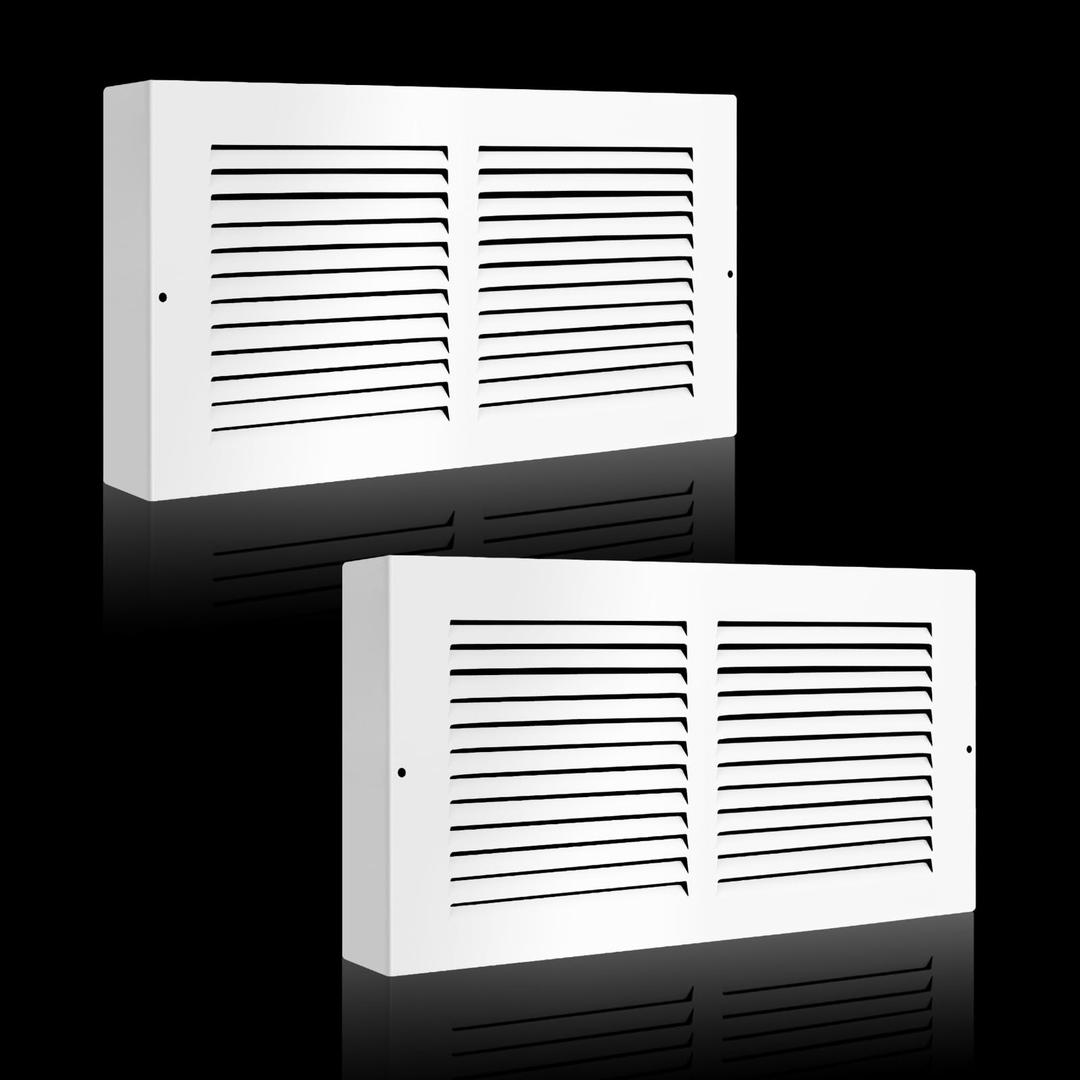 30x6 Baseboard Return Air Grille for 30"Wx6"H Duct Opening, 7/8" Depth