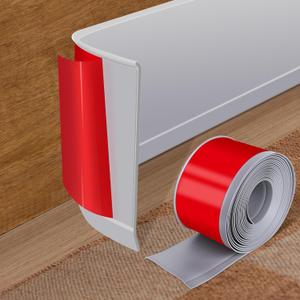 Vinyl Baseboard Molding Trim 4 Inch x 40 Feet Peel and Stick Baseboard Trim Flexible PVC Cove Base Moulding Self-Adhesive Trim for Garage Bathroom Cabinet Floor Walls, Gray