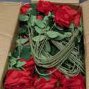 Hananona 50 Pcs Artificial Roses in Bulk, Fake Silk Red Roses Realistic Roses for Wedding Centerpieces Flower Arrangement Home Decor (50, Red)