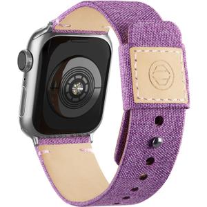 Recoppa Fabric Cloth Bands Compatible with Apple Watch 49mm 46mm 45mm 44mm 42mm 38mm 40mm 41mm, Canvas Strap with Soft Genuine Leather Lining for Apple iWatch Series 11/10/9/8/7/6/5/4/3/2/1/SE/Ultra
