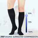 Lin Performance Medical Compression Socks for Women and Men, 20-30 mmHg Closed Toe Knee High stockings, Leg Support for Daily & Travel Comfort (XL,Black)