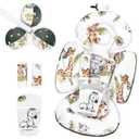 Infant Insert Compatible with 4moms Mamaroo Swing and Infant Carseat, Including 3 Replacement Balls, Reversible Newborn Insert for Baby Swing, Stroller, Bouncer, Soft Fabric - Animals