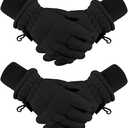 Boao  Kids Winter Ski Gloves Waterproof Warm Snow Mittens Full Finger Gloves for Toddlers Infants (Black,3-6 Years)