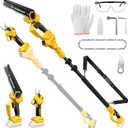 4-in-1 Cordless Pole Saw & Electric Pruning Shears Combo for De Walt 20V MAX Battery (No Battery), Brushless 8 Inch Mini Chainsaw, 15.8 FT Max Reach, Tree Trimmer & Branch Cutter