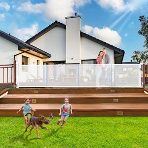 275" Retractable Baby Gates Dog Gate - 23ft Extra Wide Expandable Child Safety Gate,49" Tall Toddler Pet Mesh Gate with Reinforced Strips for Doorways,Stairs,Hallways,Outdoor & Indoor Large Openings