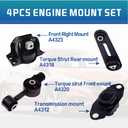 Engine Motor and Transmission Mount Kit Compatible with 2007-2012 Nissan Versa 1.8L & 2009-2014 Nissan Cube 1.8L Transmission, Replace OE A4312 A4318 A4320 A4323 Set of 4