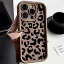 Phone Case for Women/Girls, Black Leopard Print Pattern Silicone Shockproof Soft Phone Case Compatible with iPhone 13 Pro Max, Black