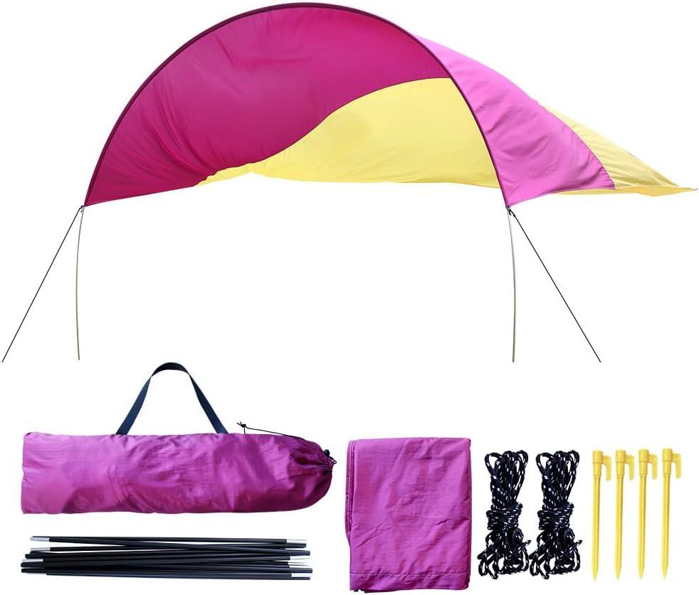 Beach Tent Sun shelter, 150 SQFT Large Beach Shade, Lightweight 5 Pounds Beach Canopy with Sun Protection, Easy to Set Up Beach-Friendly Outdoor Shade Tent for Camping, Travel (Sunset), 150 square feet