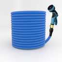 Garden Hose 100FT Water Hose with Nozzle,Flexible Lightweight Garden Hose for OutdoorUse, Watering, and Cleaning (Blue)