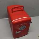 Frigidaire Retro 9-Can Mini Personal Fridge Portable Cooler for Car, Office, Bedroom, Dorm Room, or Cabin, 11.8" D x 7.1" W x 10.1" H, Red