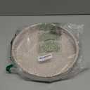 Round Rattan Serving Tray Decorative Woven Ottoman Trays with Handles for Coffee Table White (Small 11.8 inch x 2 inch)