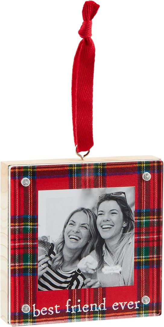 Mud Pie Frame Ornament, Best Friends, 4" x 4"