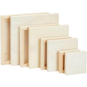 Bright Creations Set of 8 Unfinished Wood Canvas Boards for Painting, Wooden Panels for Crafts, DIY Signs in 4 Sizes - Wood Panel - Wooden Plaque