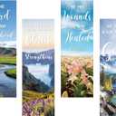 4 Pcs Church Banners for Sanctuary, Christian Bible Scripture Portation Banner Background for Church Decorations, Inspirational Religious Hanging Banners for Holiday School Decor