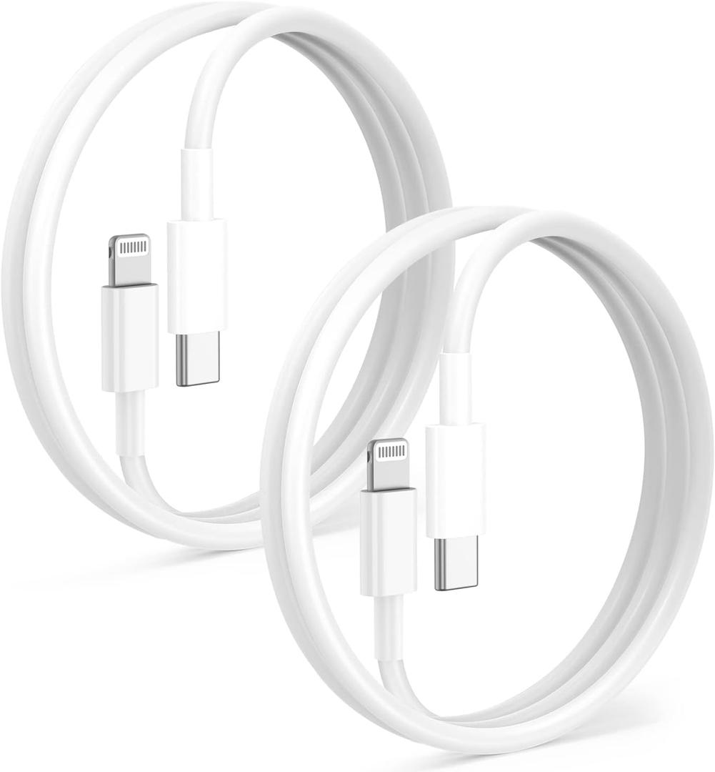 for iphone14 USBC to Lightning Cable 3 Foot[Apple MFi Certified] iPhone Charger,2 Pack Lightning Cord,Fast Apple Charging Cords,for iPhone 14/13 /12 Pro/Max/11Pro/XS/Max/XR/X/8Plus (White)