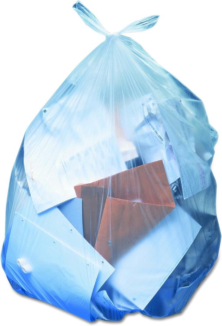 Heritage Linear Low-Density Can Liners, 56 Gal, 1.1 Mil, 43" X 47", Clear, 100/carton